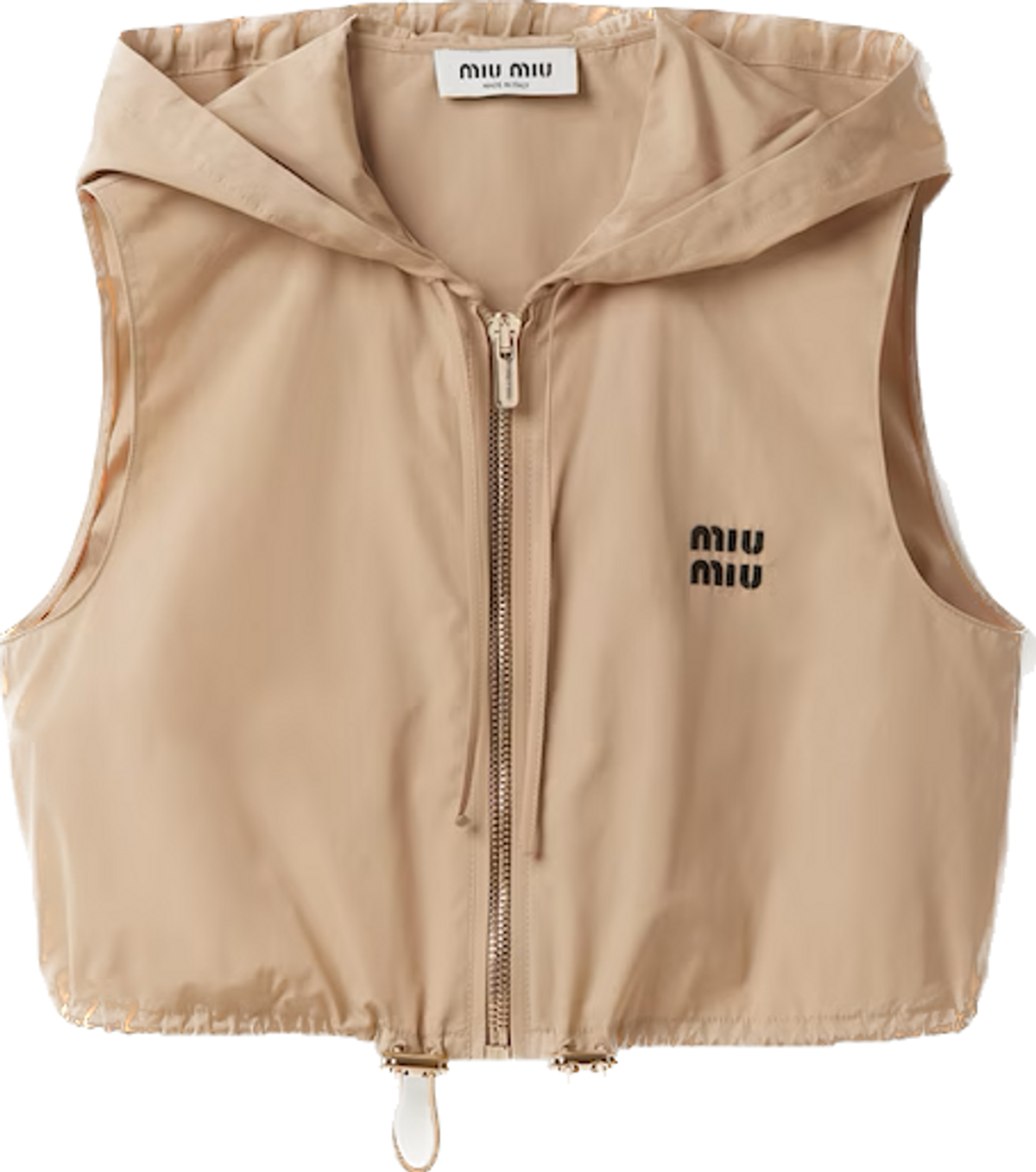 Miu Miu Crop Beige Poplin Top