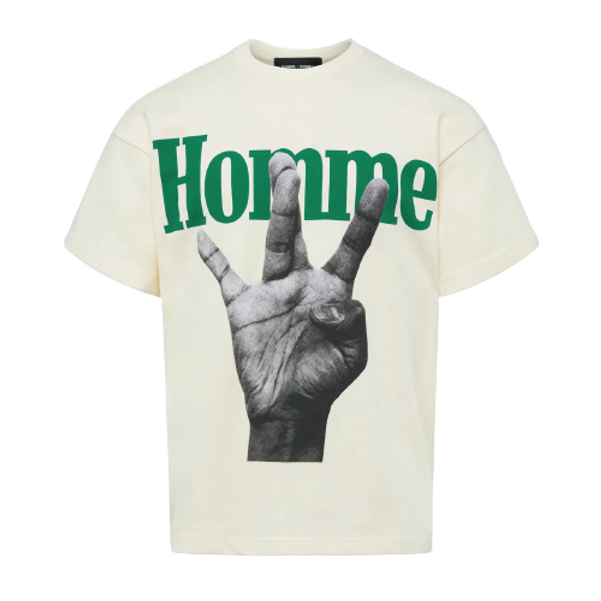Homme + Femme Cream Twisted Fingers T-Shirt
