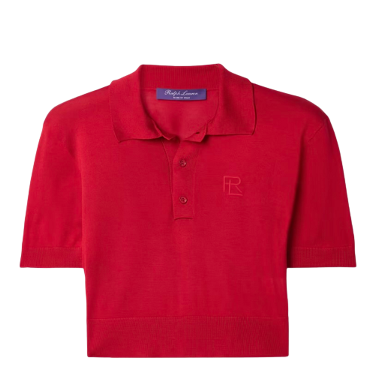 Red Ralph Ralph Lauren Red Cropped Silk Polo Shirt | WHAT’S ON THE STAR?