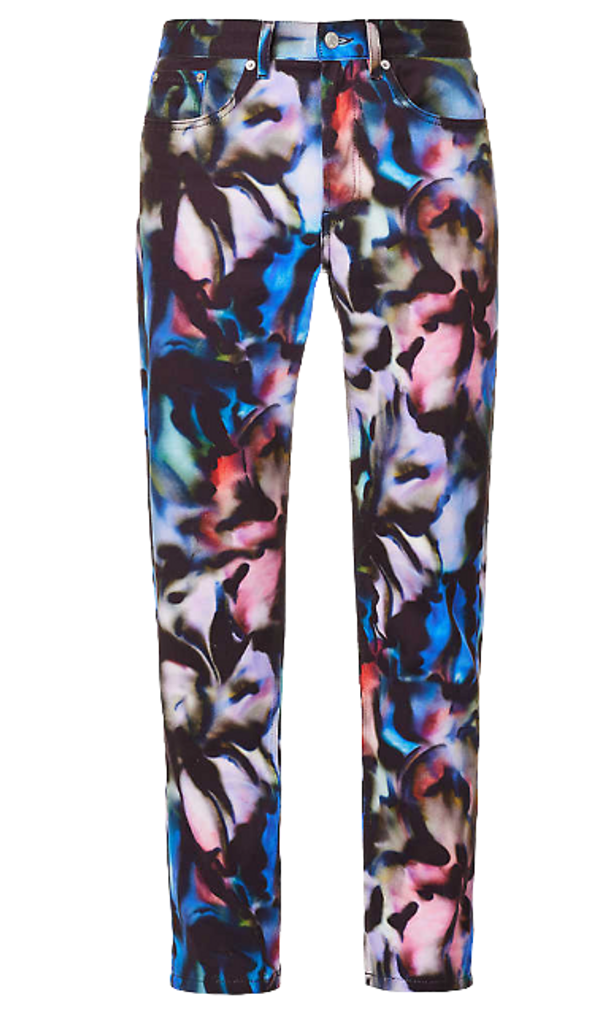 Dries Van Noten Blue Panthero All-over Print Straight-leg Jeans