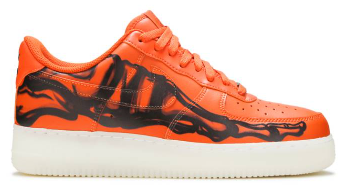 Nike Orange Skeleton Air Force 1 Low Sneakers