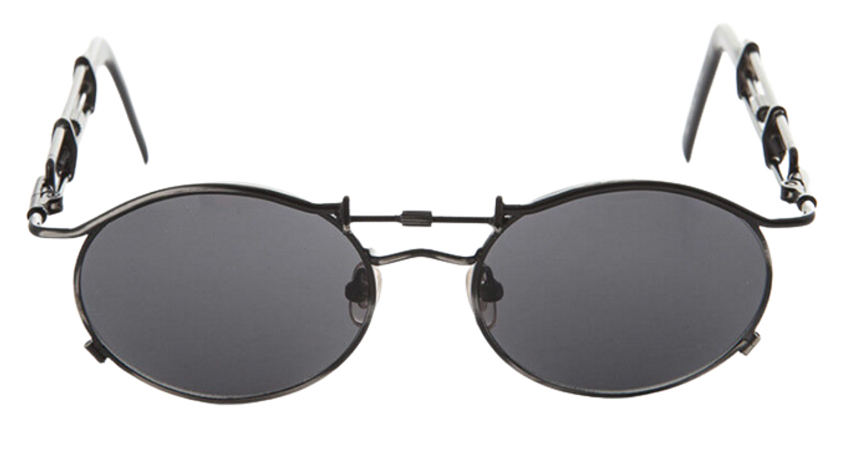 Vintage Gunmetal Oval Steampunk Sunglasses