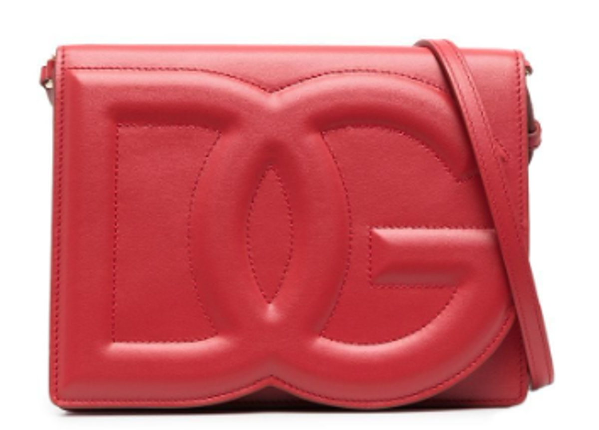 Dolce & Gabbana Red Calfskin Dg Logo Bag Crossbody Bag