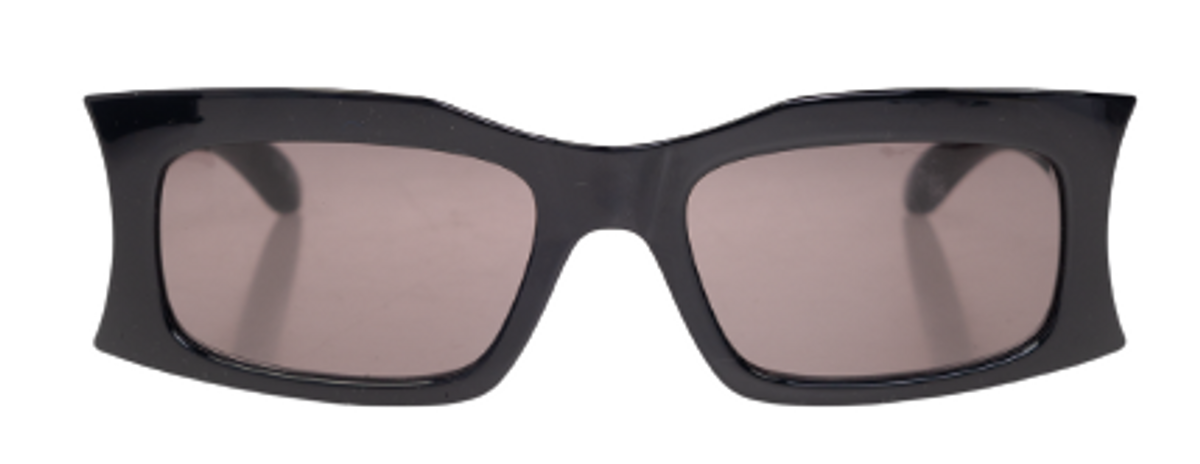Balenciaga Black Hourglass Rectangle Sunglasses