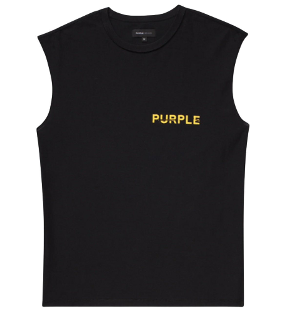 Purple Brand News Print Yellow Tank Top