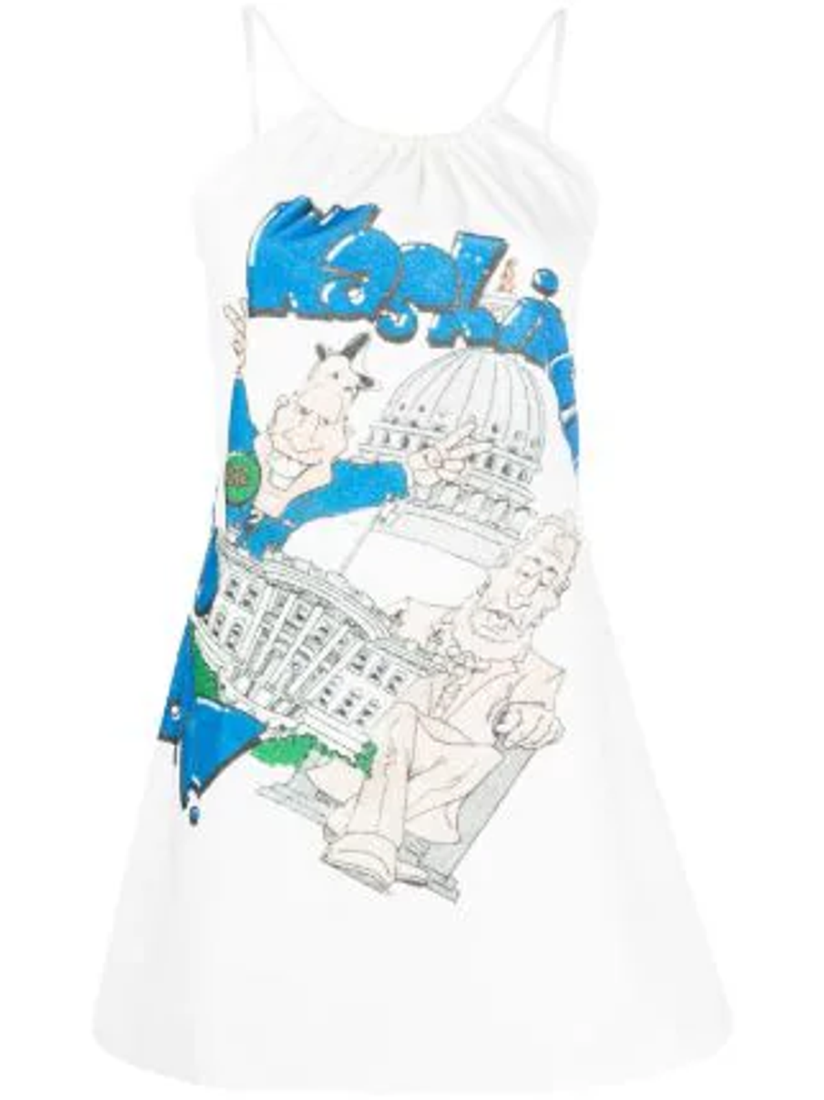 ERL White Graphic-print Cotton Minidress