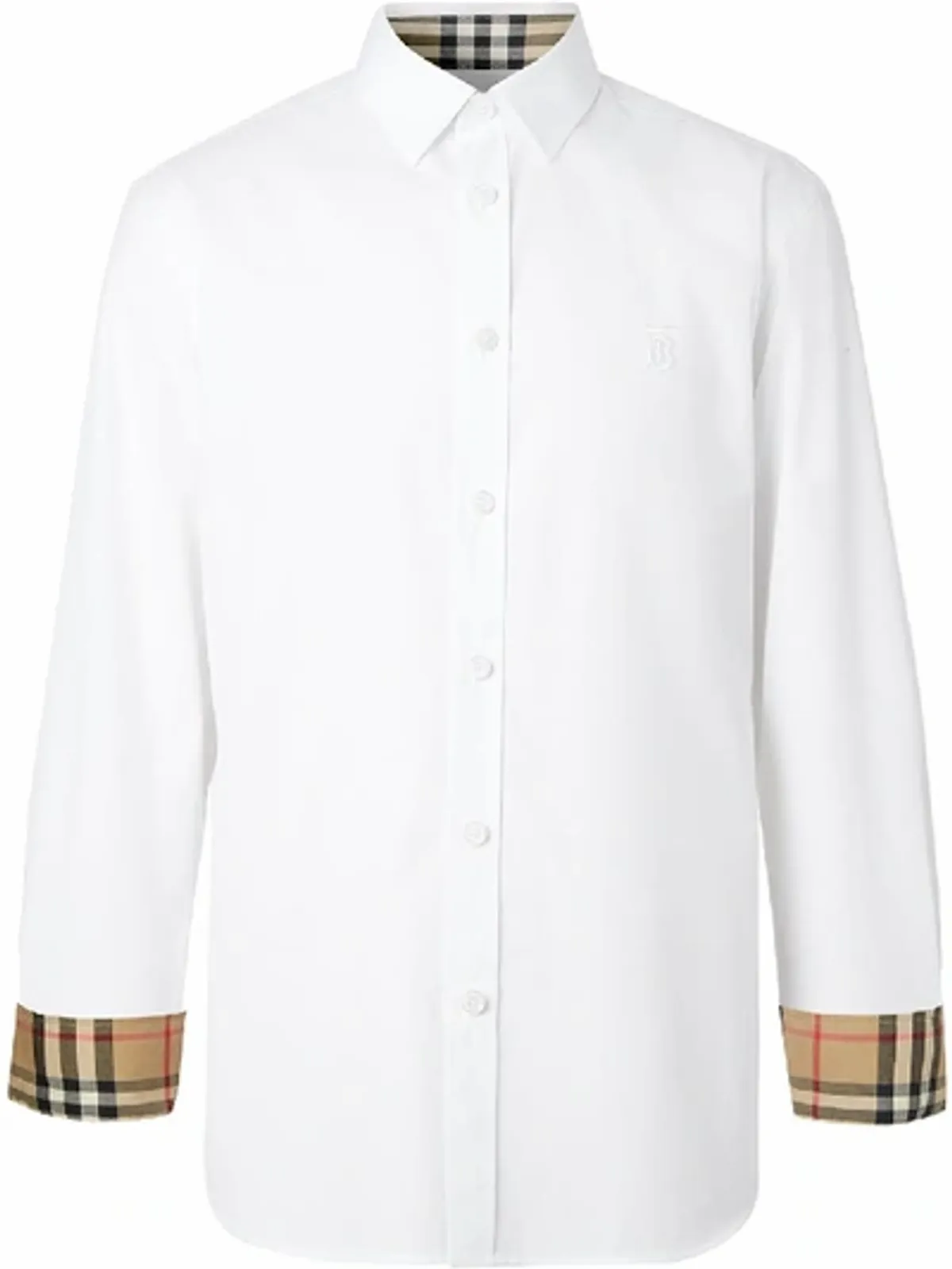Burberry White Monogram Motif Slim-fit Shirt