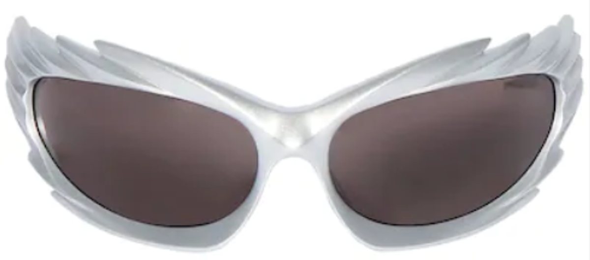 Balenciaga Silver 0255s Spike Rectangle Acetate Sunglasses