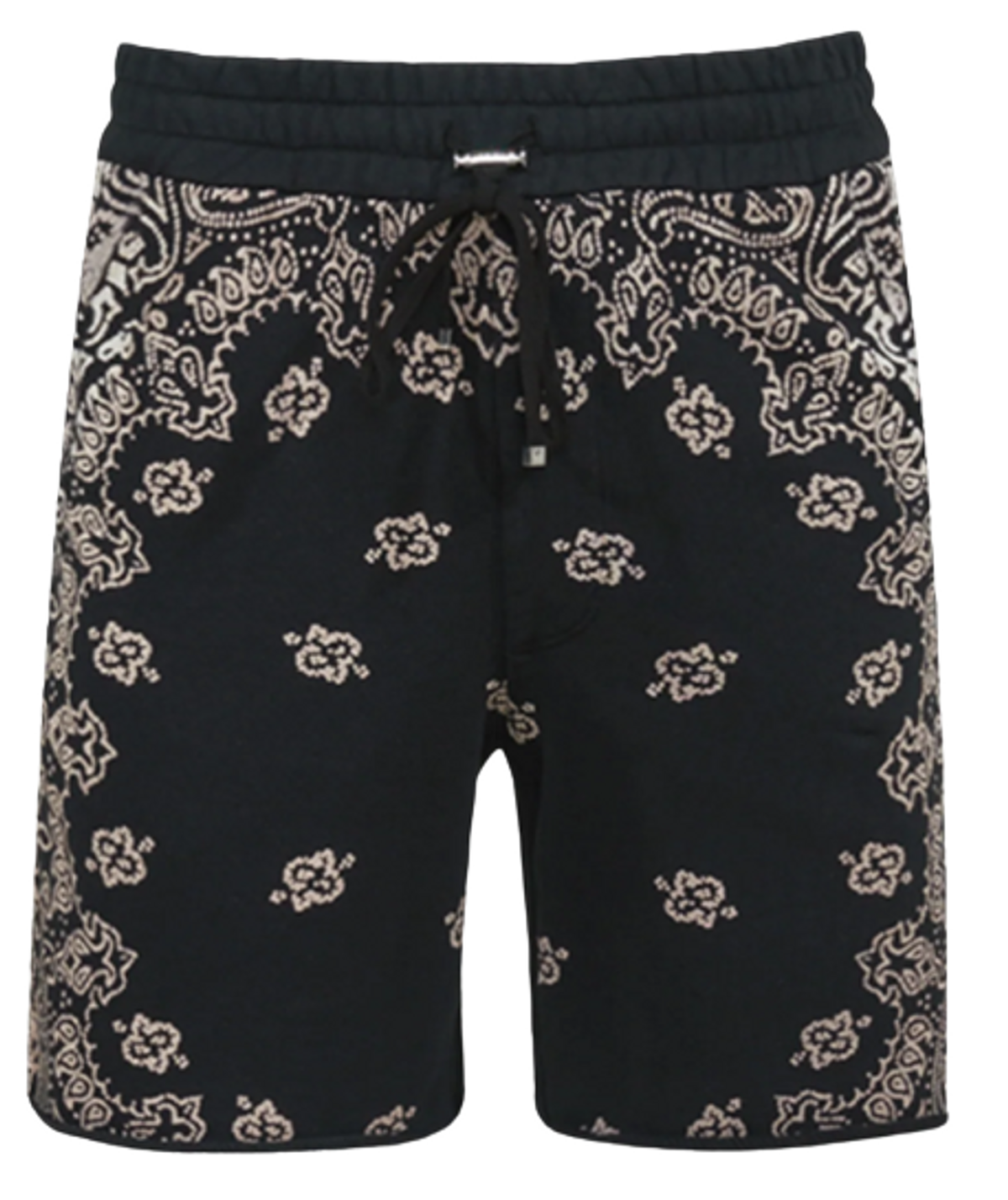 Amiri Black Bandana Bleach Shorts