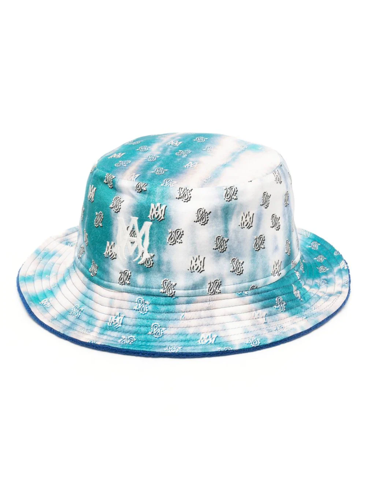 Amiri Blue Paisley Tie-dye Reversible Bucket Hat