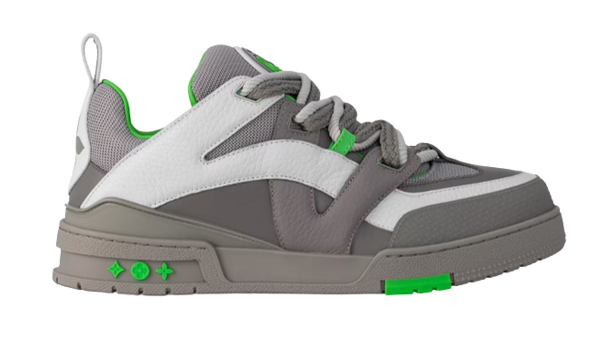 Louis Vuitton Grey And Green LV Skate Sneakers