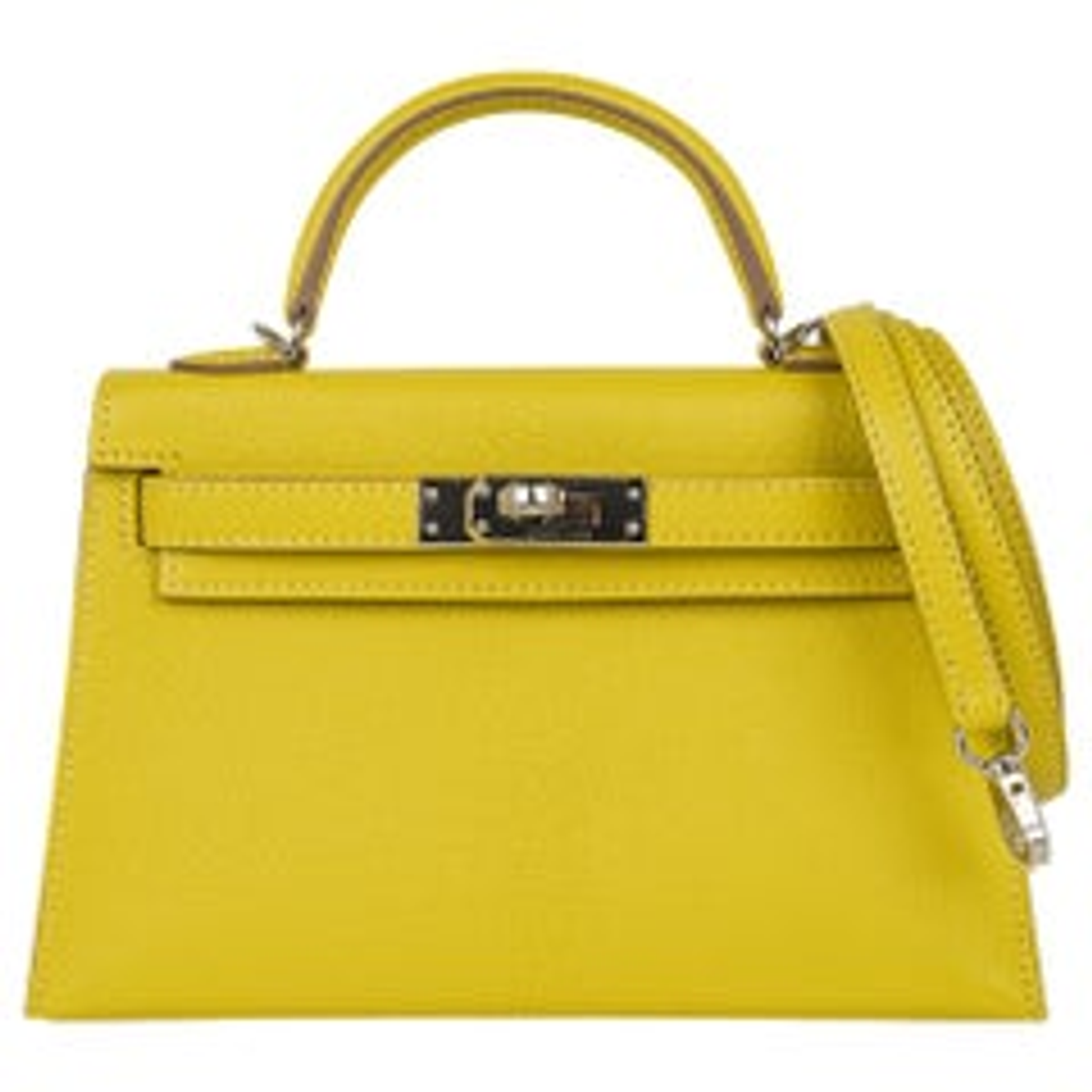 Hermes Lime Chevre Sellier 20 Mini Bag