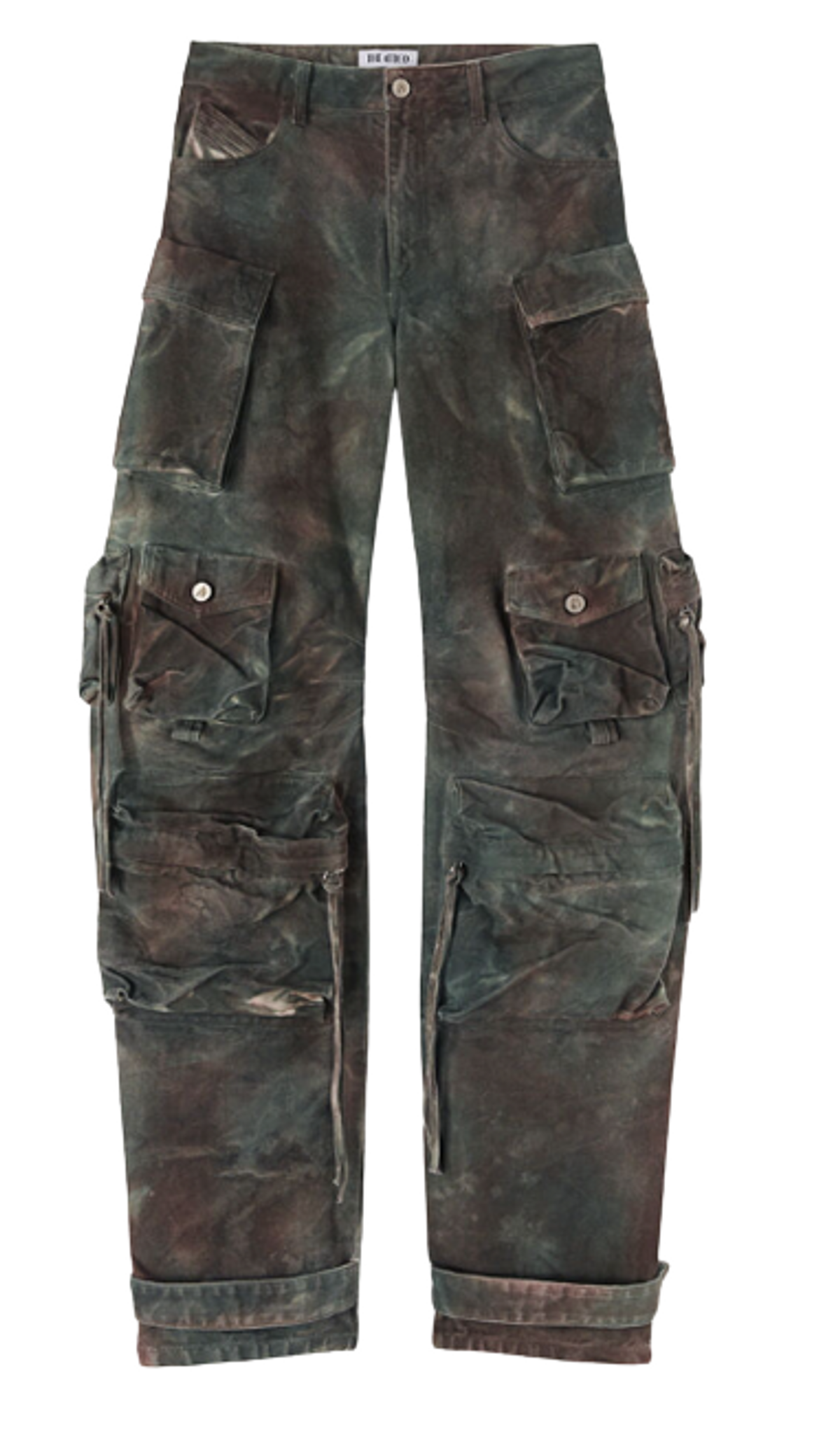 The Attico Green Camouflage Cargo Jeans