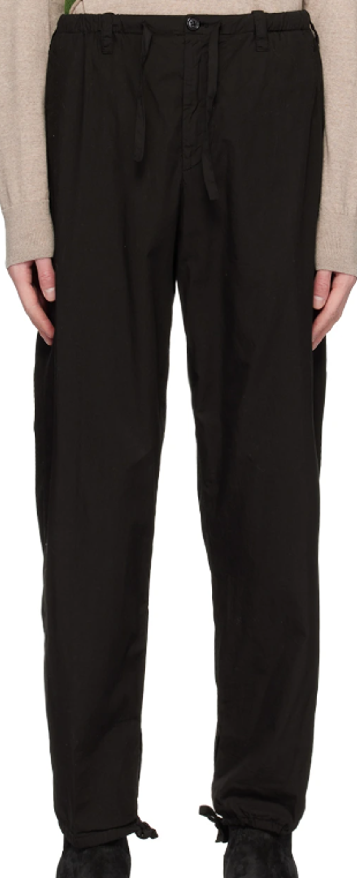 Dries Van Noten Black Drawstring Trousers