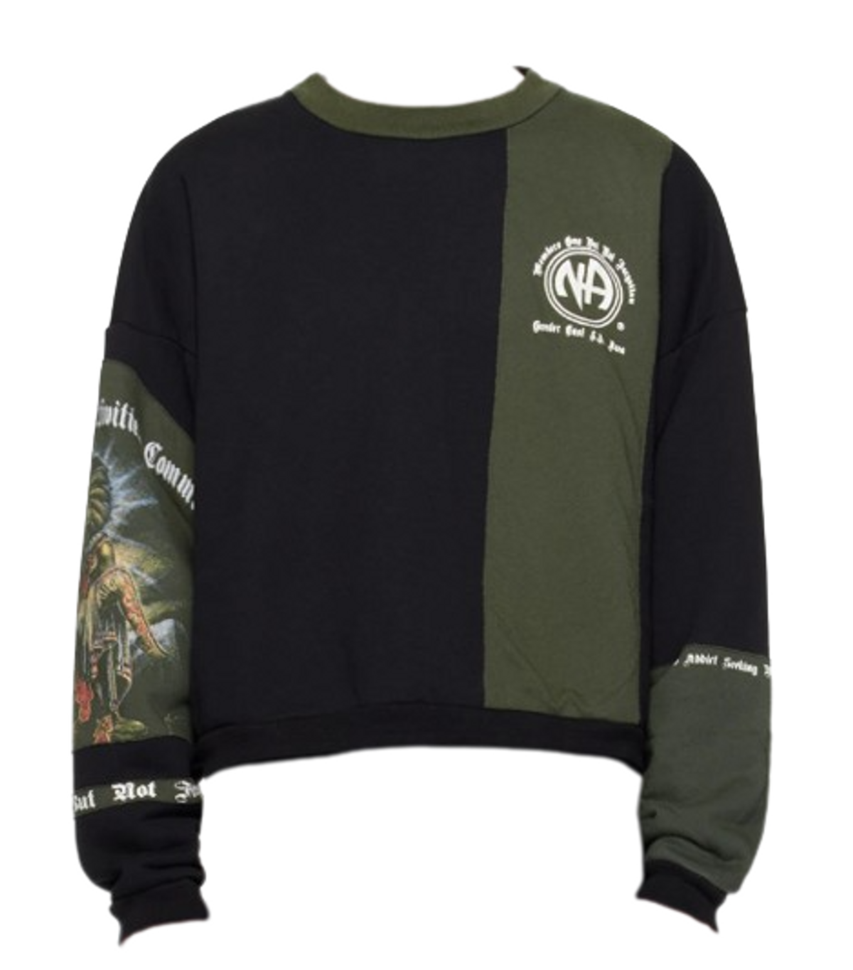 Enfants Riches Deprimes Black Printed Patchwork Cotton-jersey Sweatshirt