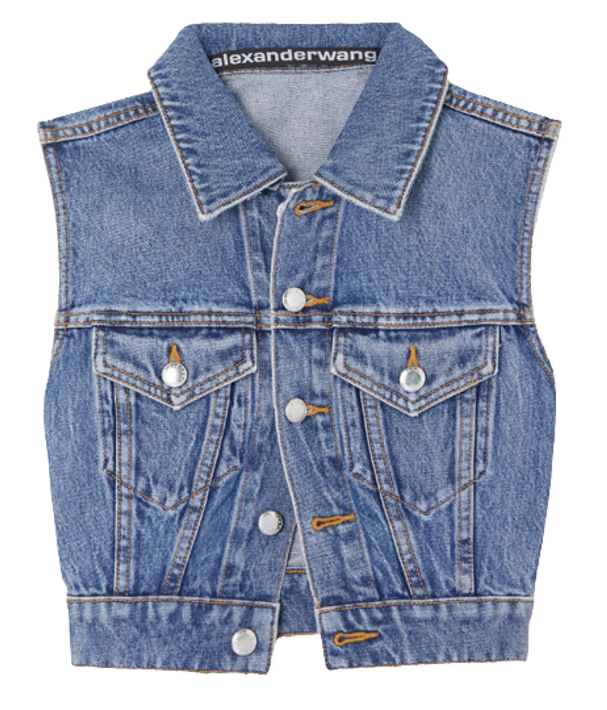 Alexander Wang Denim Blue Shrunken Trucker Vest
