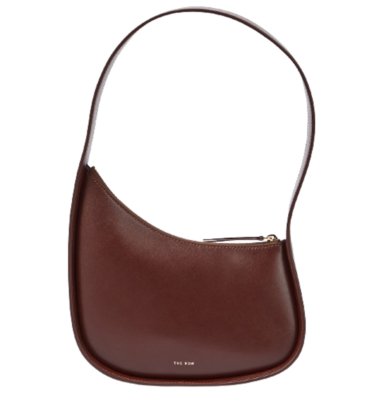 The Row Brown Half Moon Leather Shoulder Bag