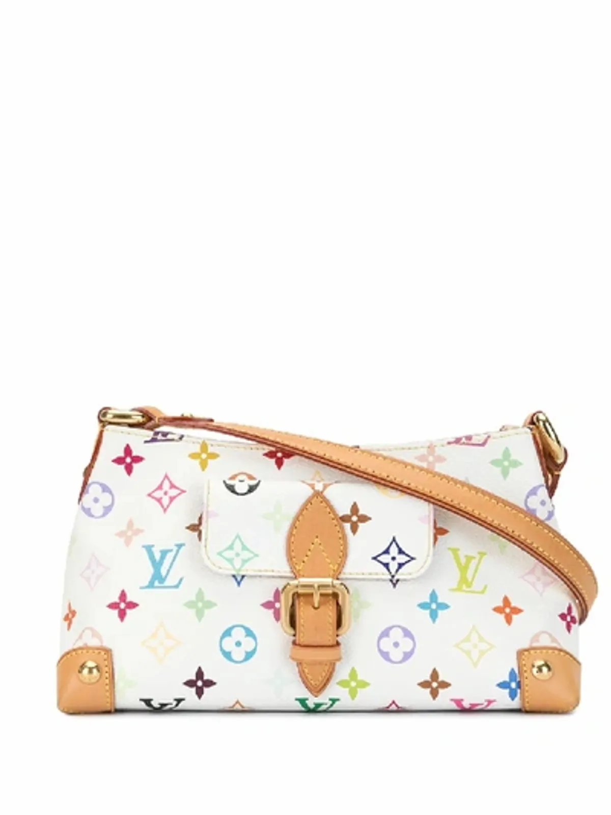 Louis Vuitton × Takashi Murakami White 2008 Monogram Multicolor Eliza Shoulder Bag