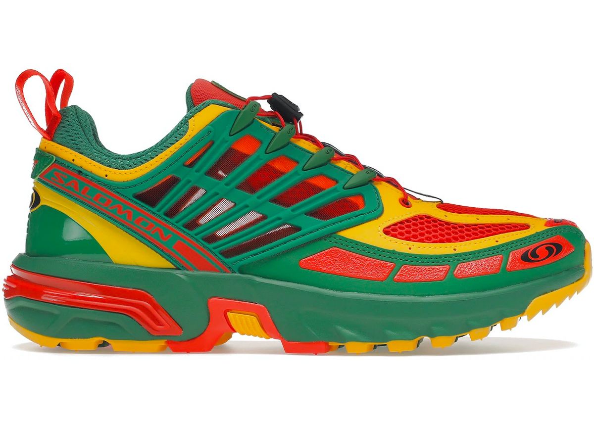 KAR L'ART DE L'AUTOMOBILE × Salomon Acs Pro Advanced Kar Lart De Lautomobile Green Red Yellow Sneakers
