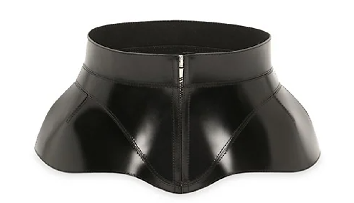 Alexander McQueen Black Leather Peplum Corset Belt