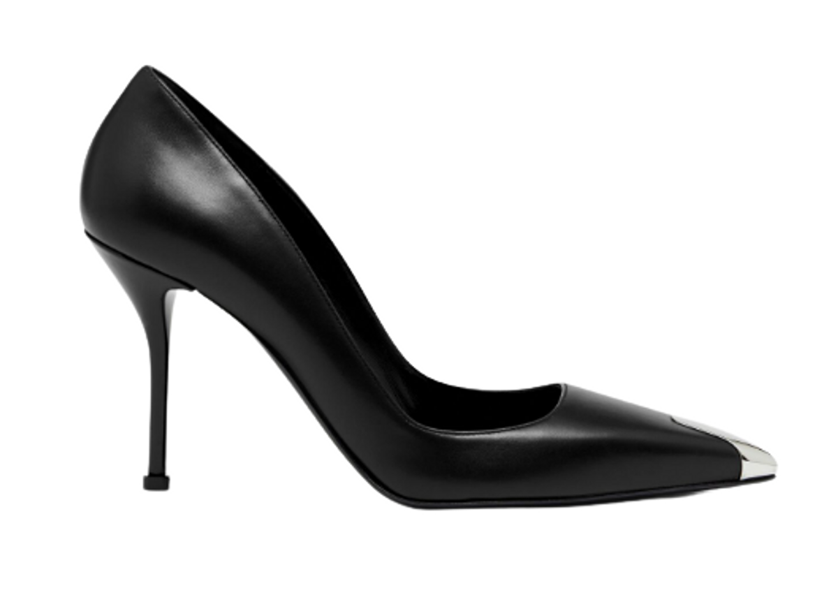 Alexander McQueen Black And Silver Punk Pumps