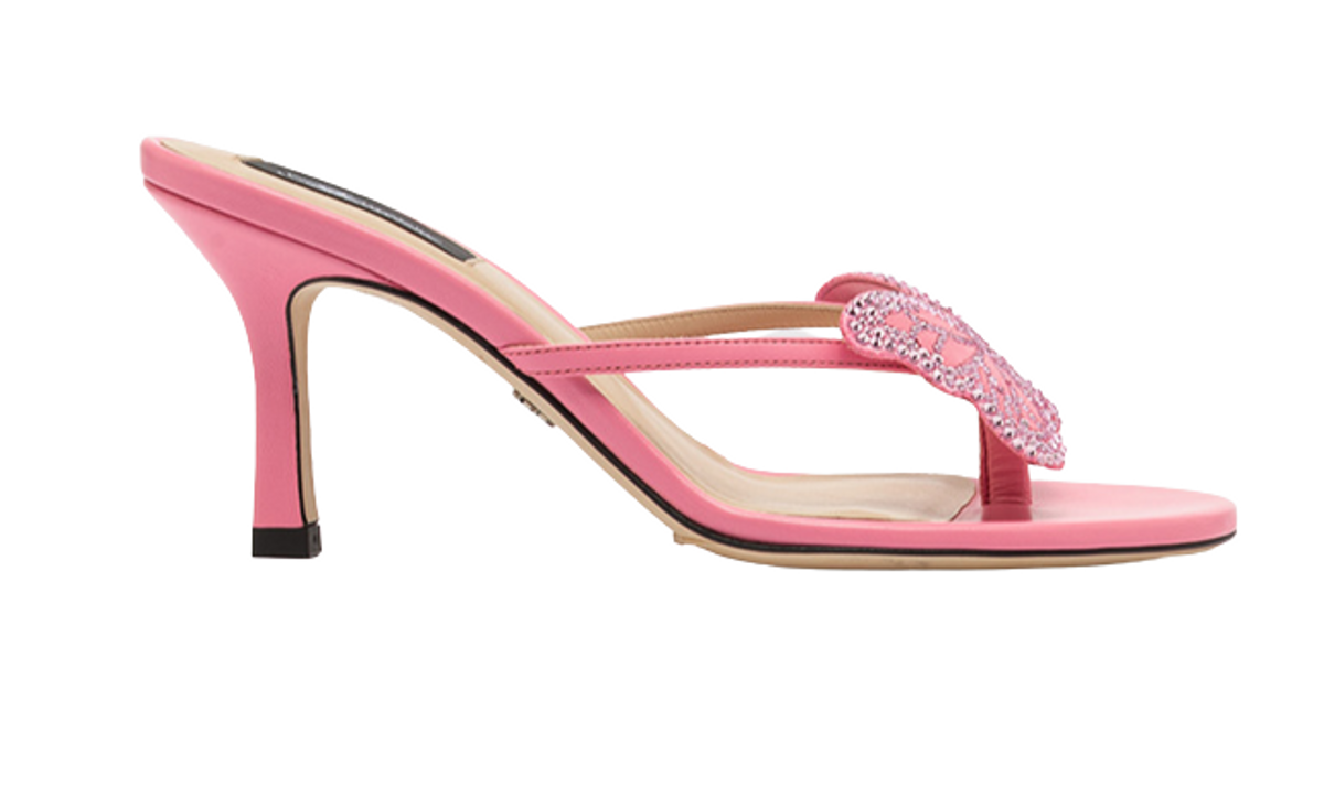 Blumarine Embroidery Butterfly Thong Sandals
