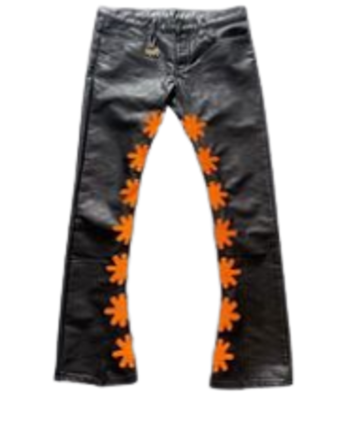 LOSTSHDWS Leather Sun Logo Orange Denim Jeans