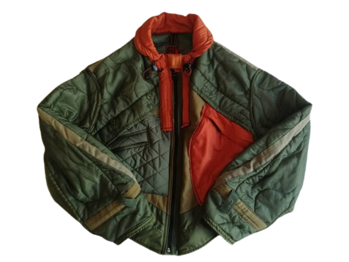 Seeing Red Khaki Puffa Wideboy Jacket
