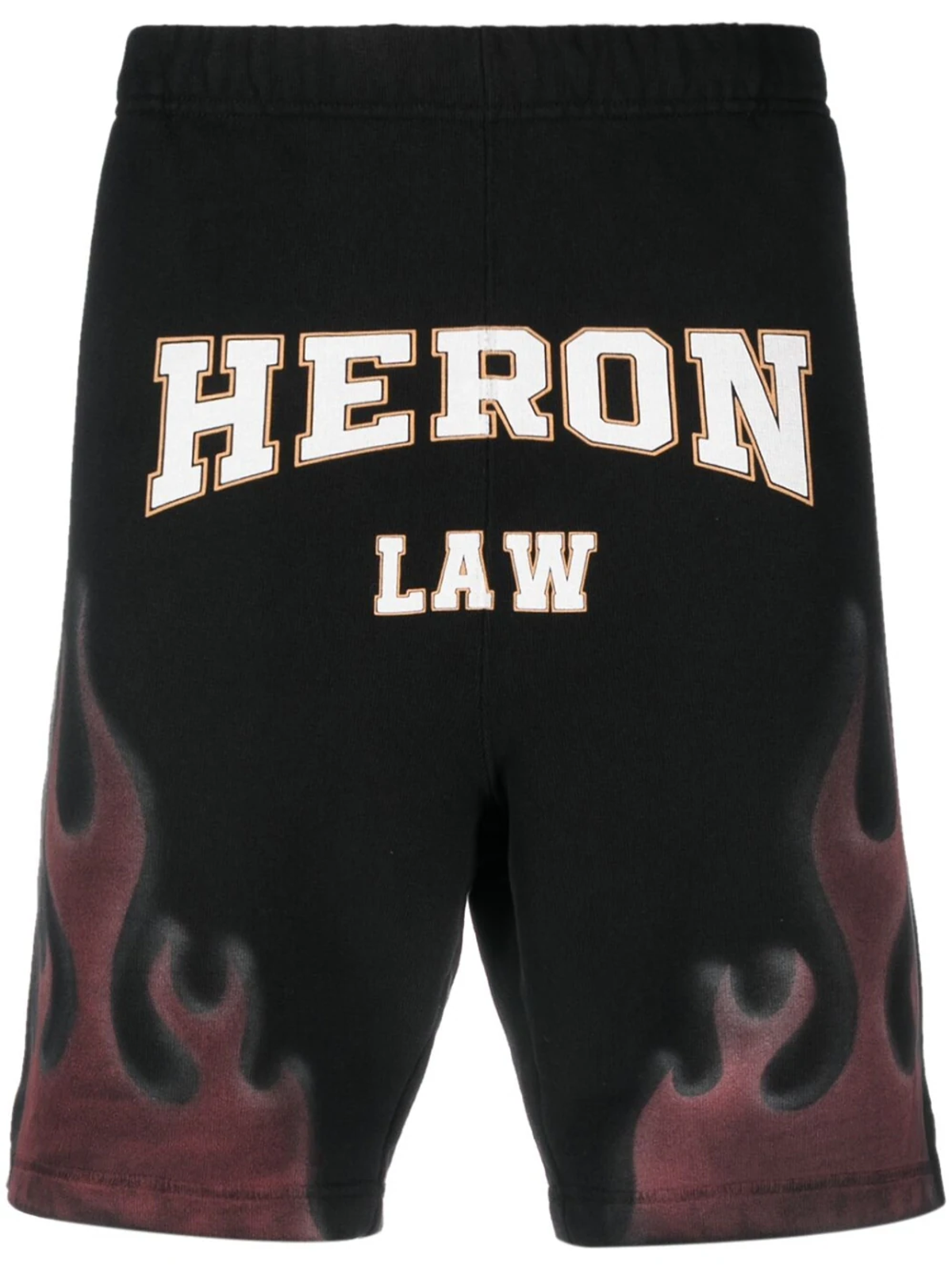 Heron Preston Black Flame-print Cotton Shorts