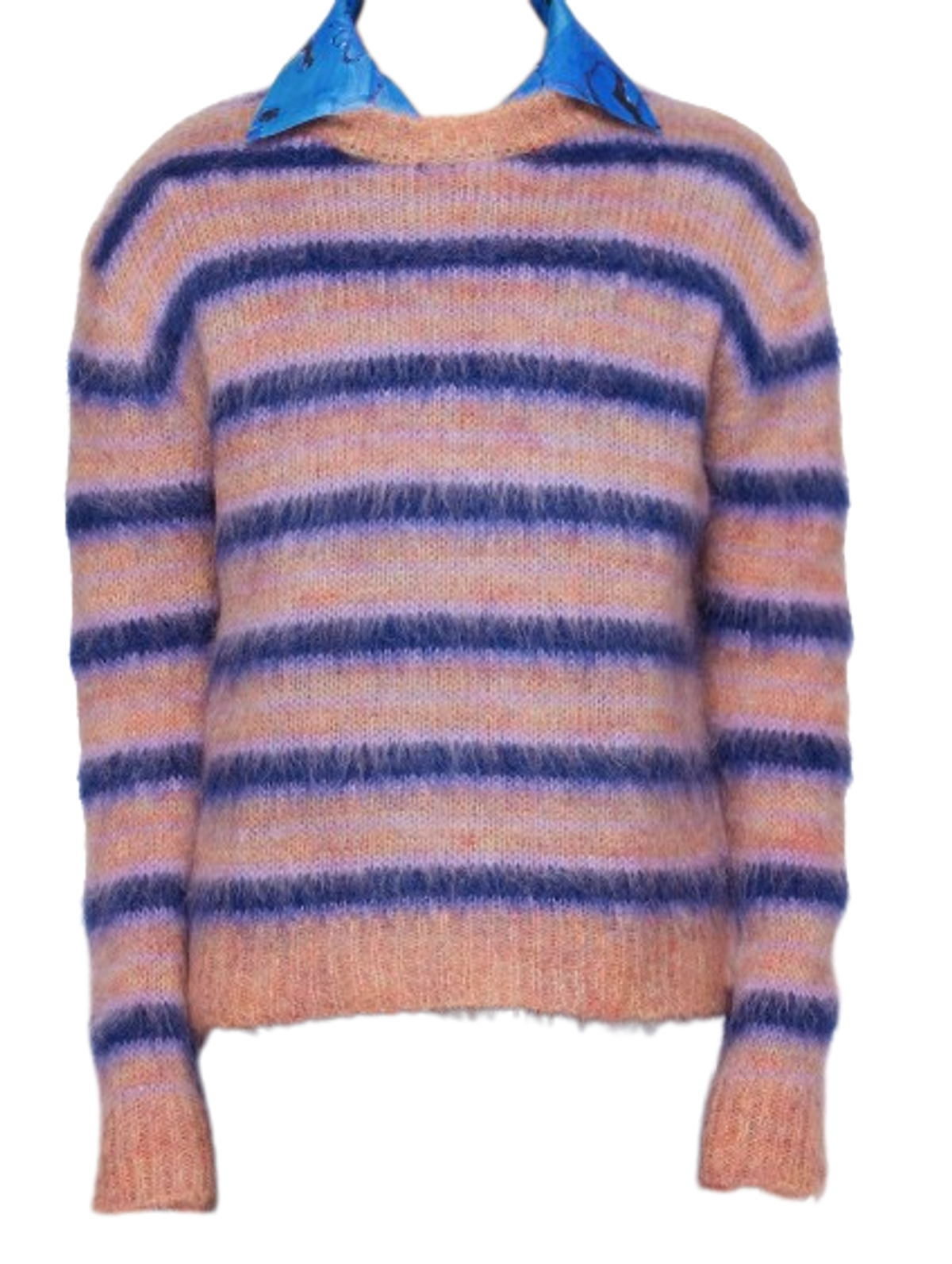 Marni Striped Crewneck Sweater In Yellow