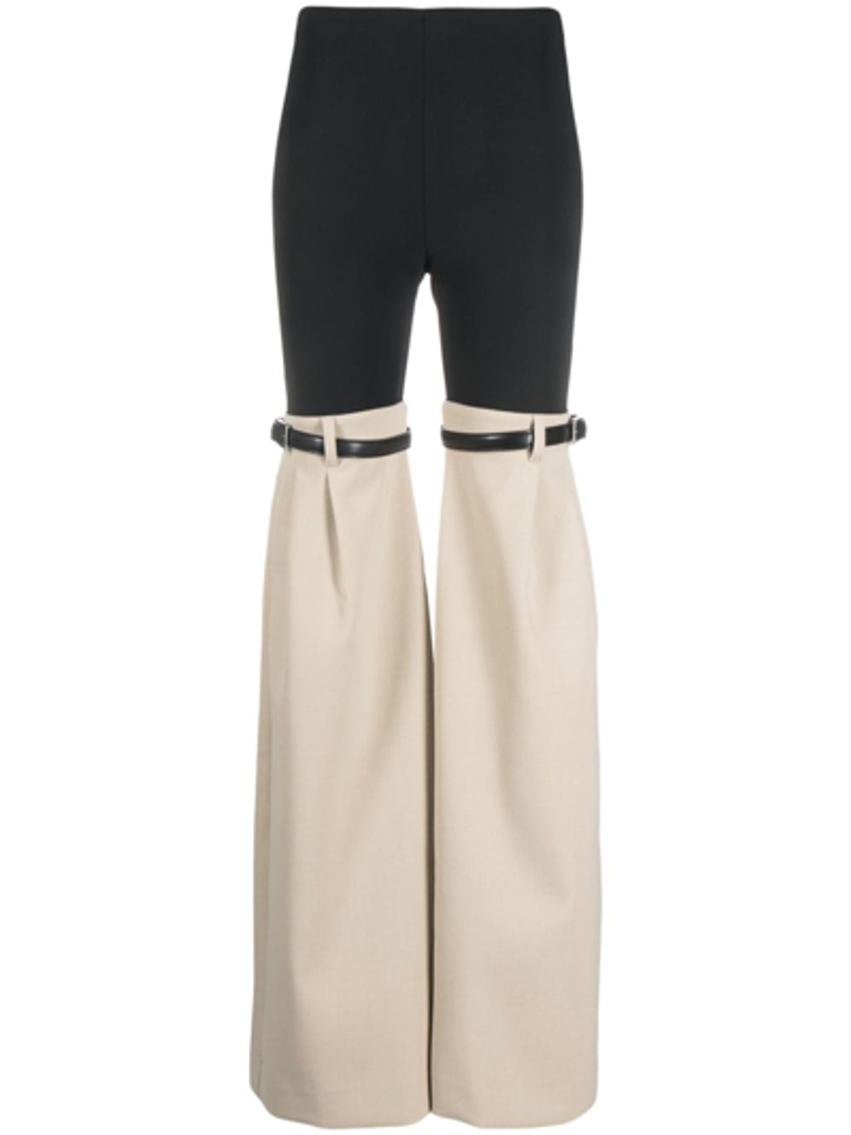 Coperni Black And Beige Denim Hybrid Flare Trousers