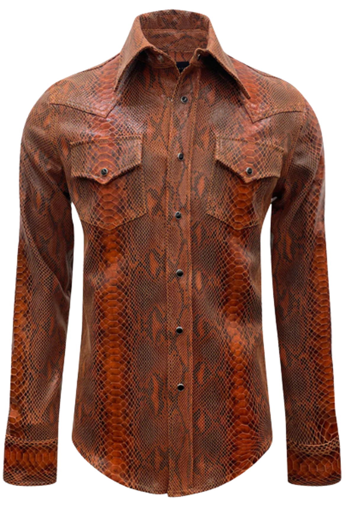 Cout De La Liberte Stevie Stretch Anaconda Leather Western Shirt