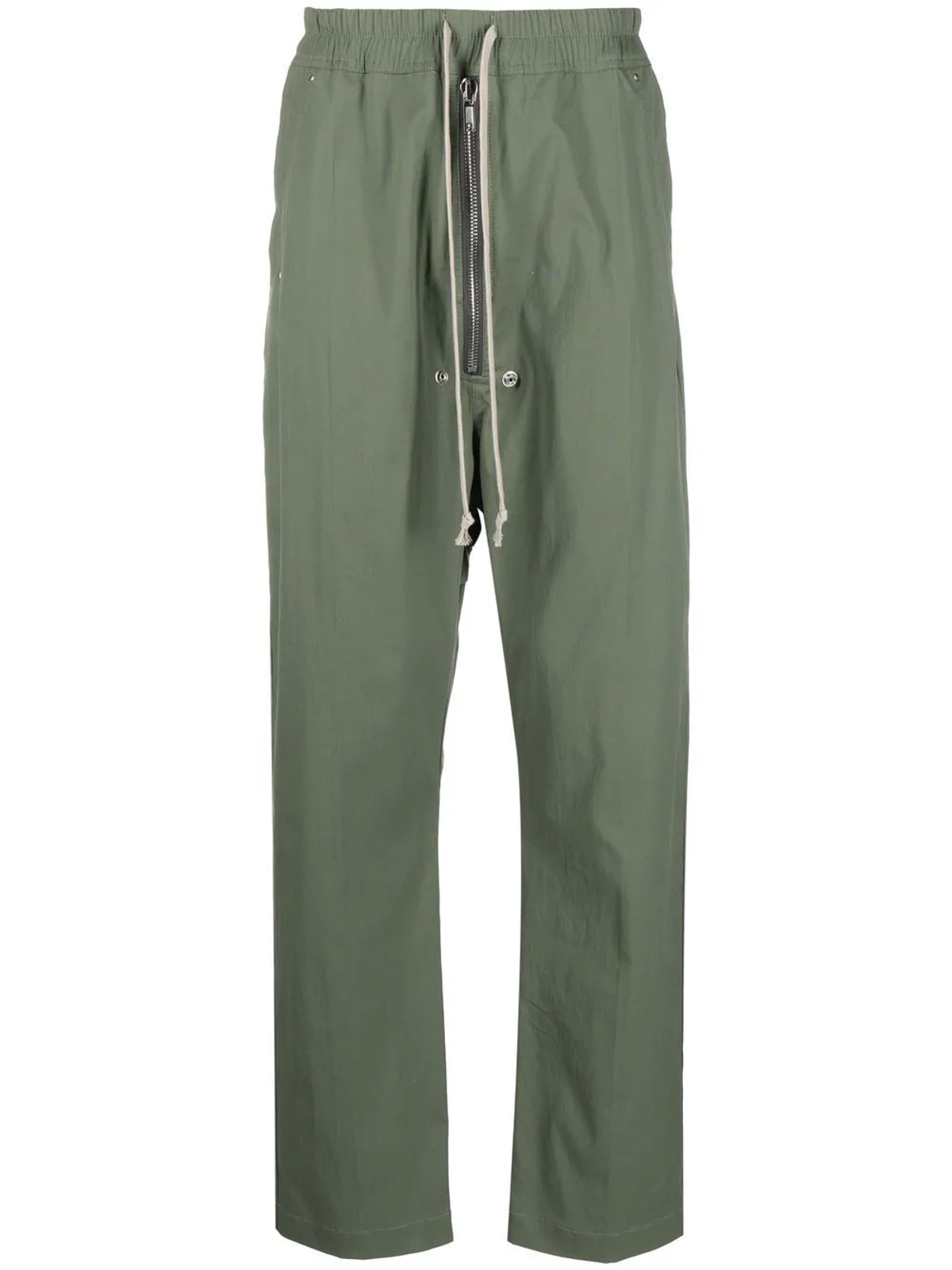Rick Owens Green Drawstring Straight-leg Trousers