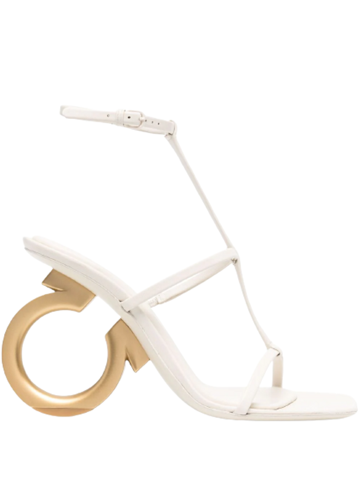 Ferragamo Elina White 105mm Nappa Leather Sandals