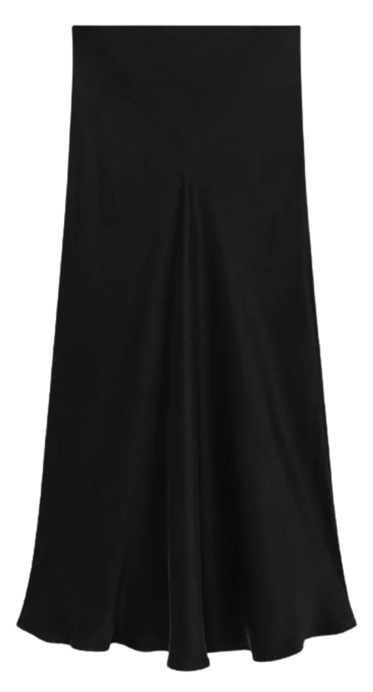 Silk Laundry Black Long Bias Cut Skirt
