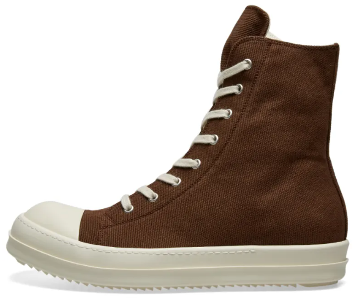 Rick Owens Brown Drkshdw Logo High Top Sneakers