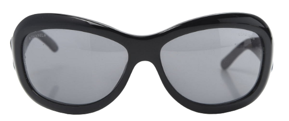Chanel Black Lambskin Quilted CC Sunglasses