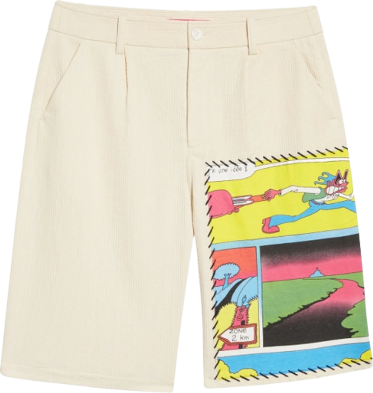 The Elder Statesman Off-White Cartoon Patch Shorts