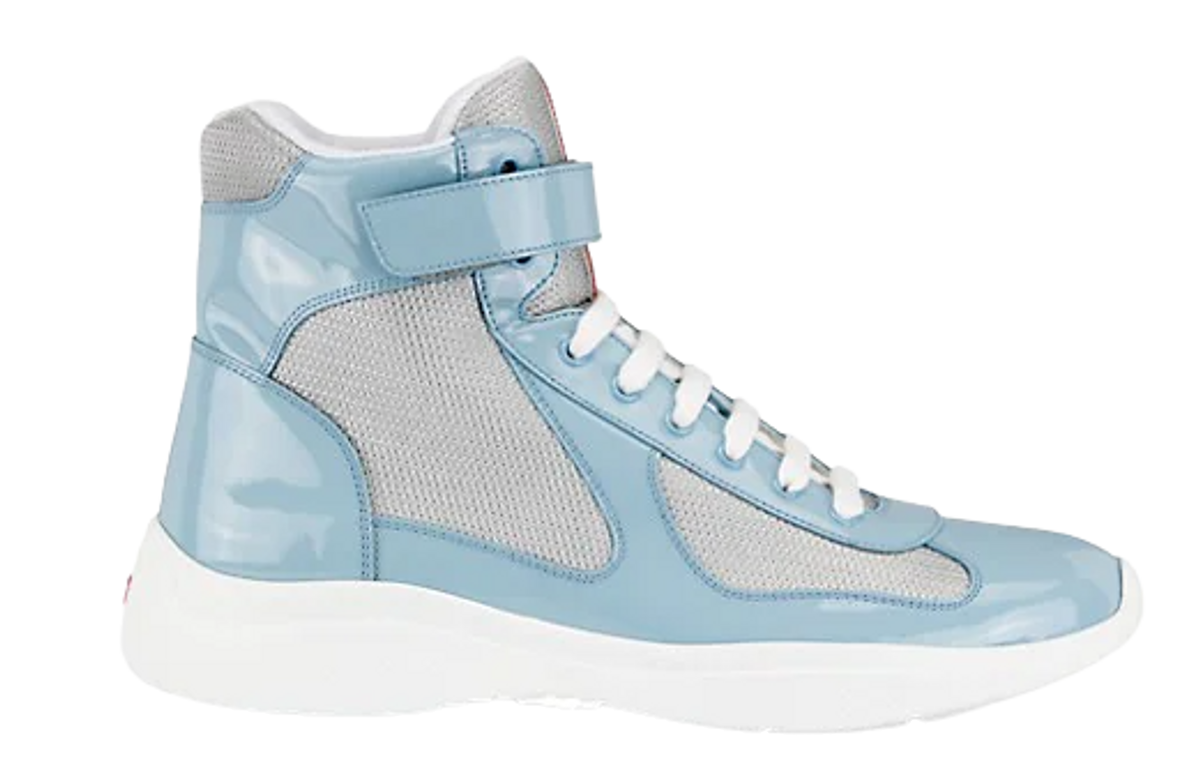 Prada Americas Cup High-Top Patent Leather Sneakers