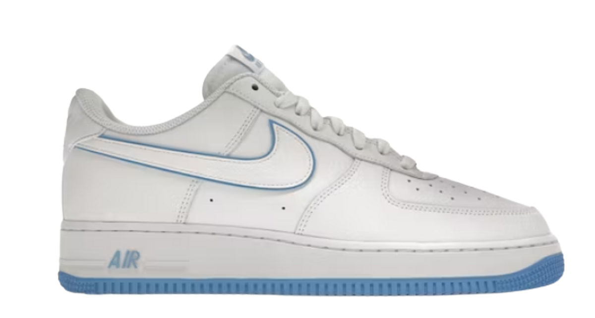 Nike Air Force 1 07 Low White University Blue Sole Sneakers