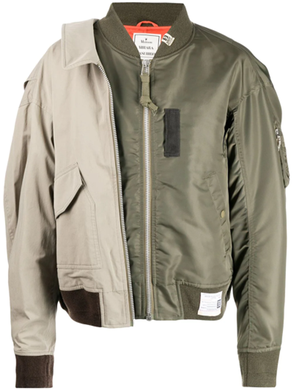 Maison Mihara Yasuhiro Layered Bomber Brown Jacket