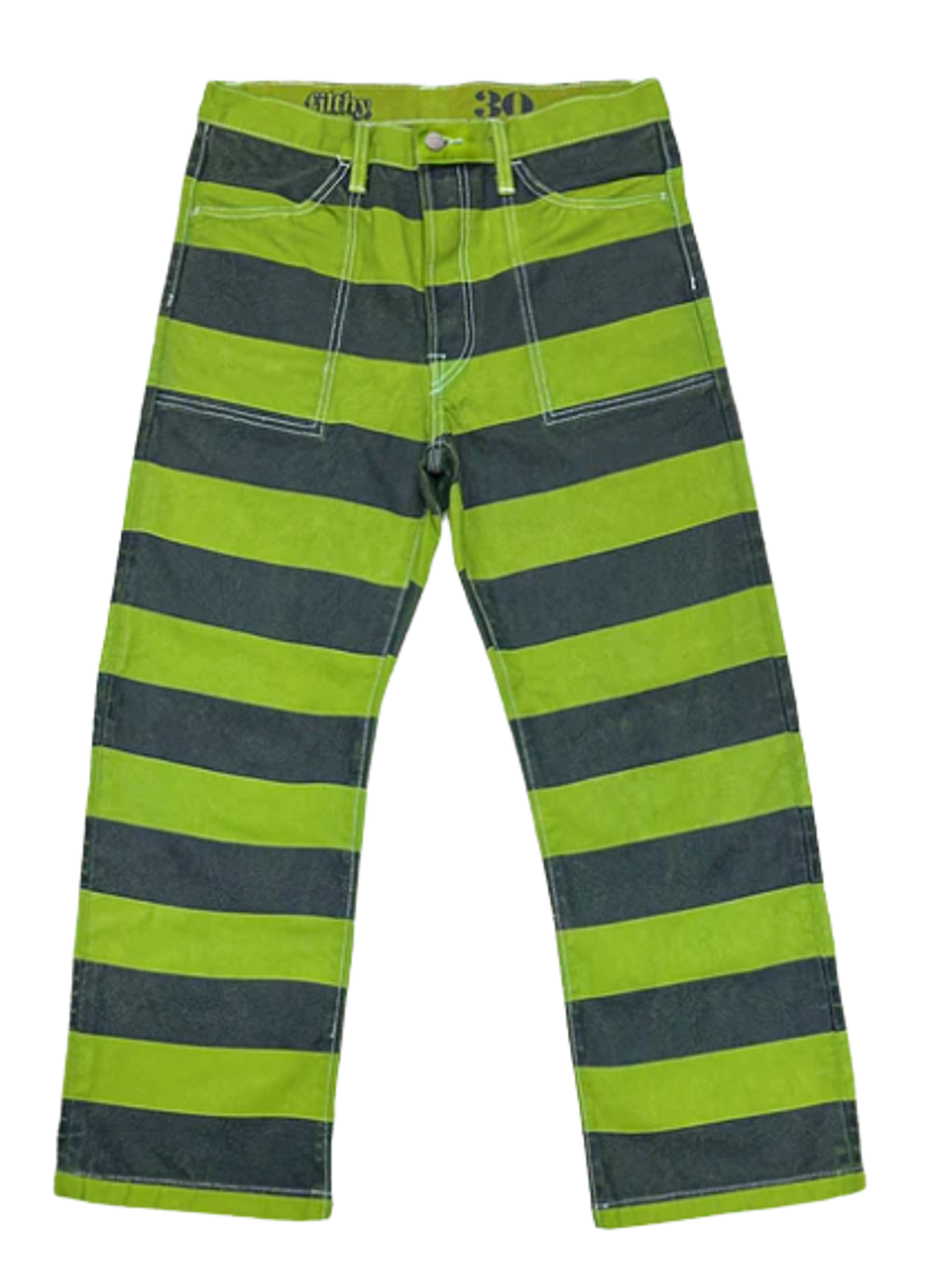 Filthy N****s Green Asf Striped Pants