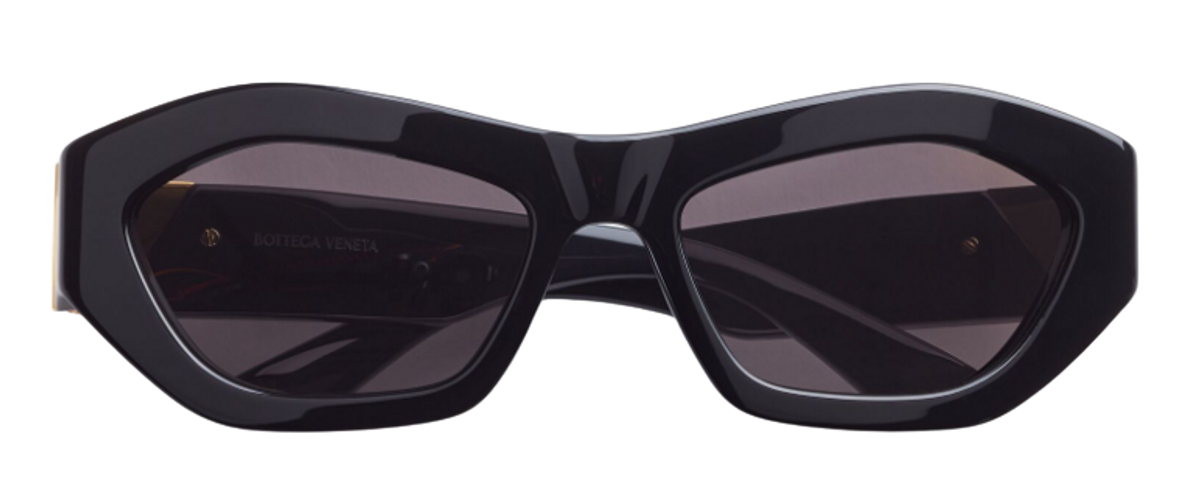 Bottega Veneta Black Angle Hexagonal Sunglasses