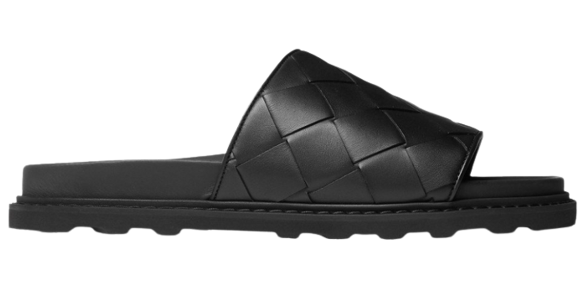 Bottega Veneta Intrecciato Leather Black Slides