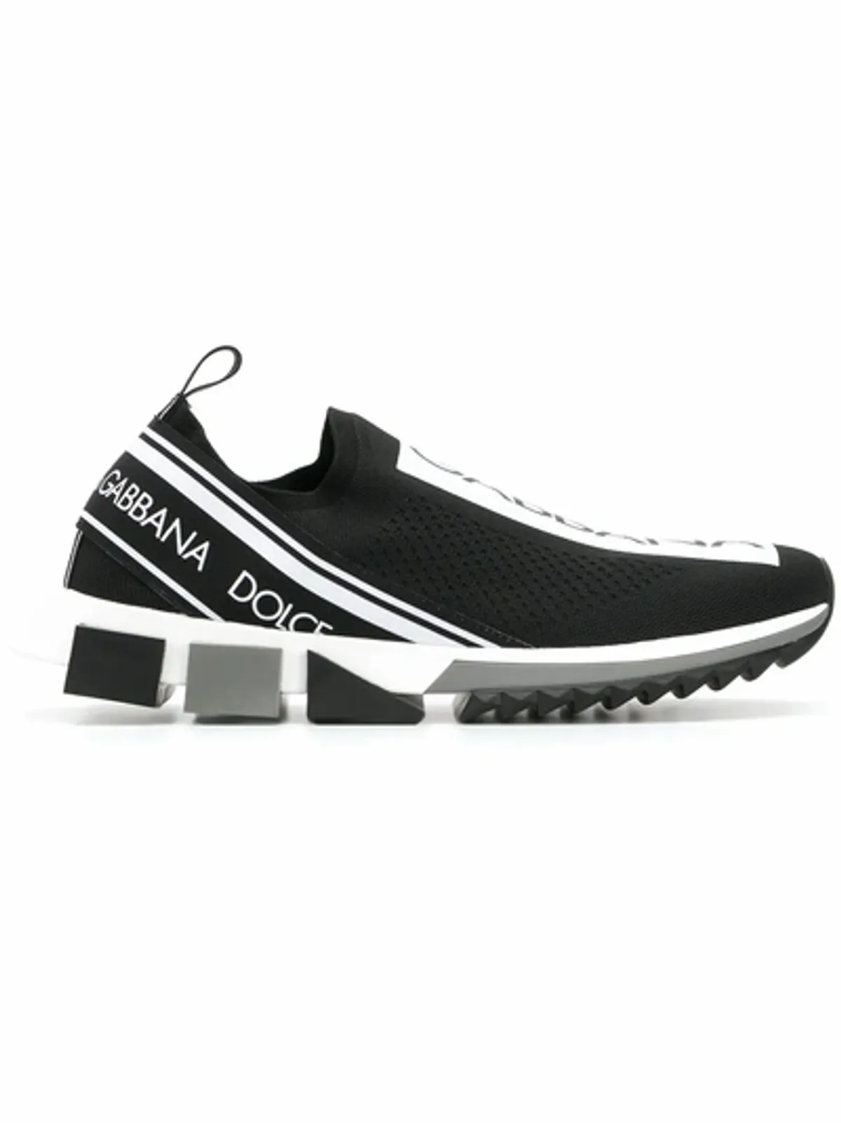 Dolce & Gabbana Black And White Runaway Knit Sneakers