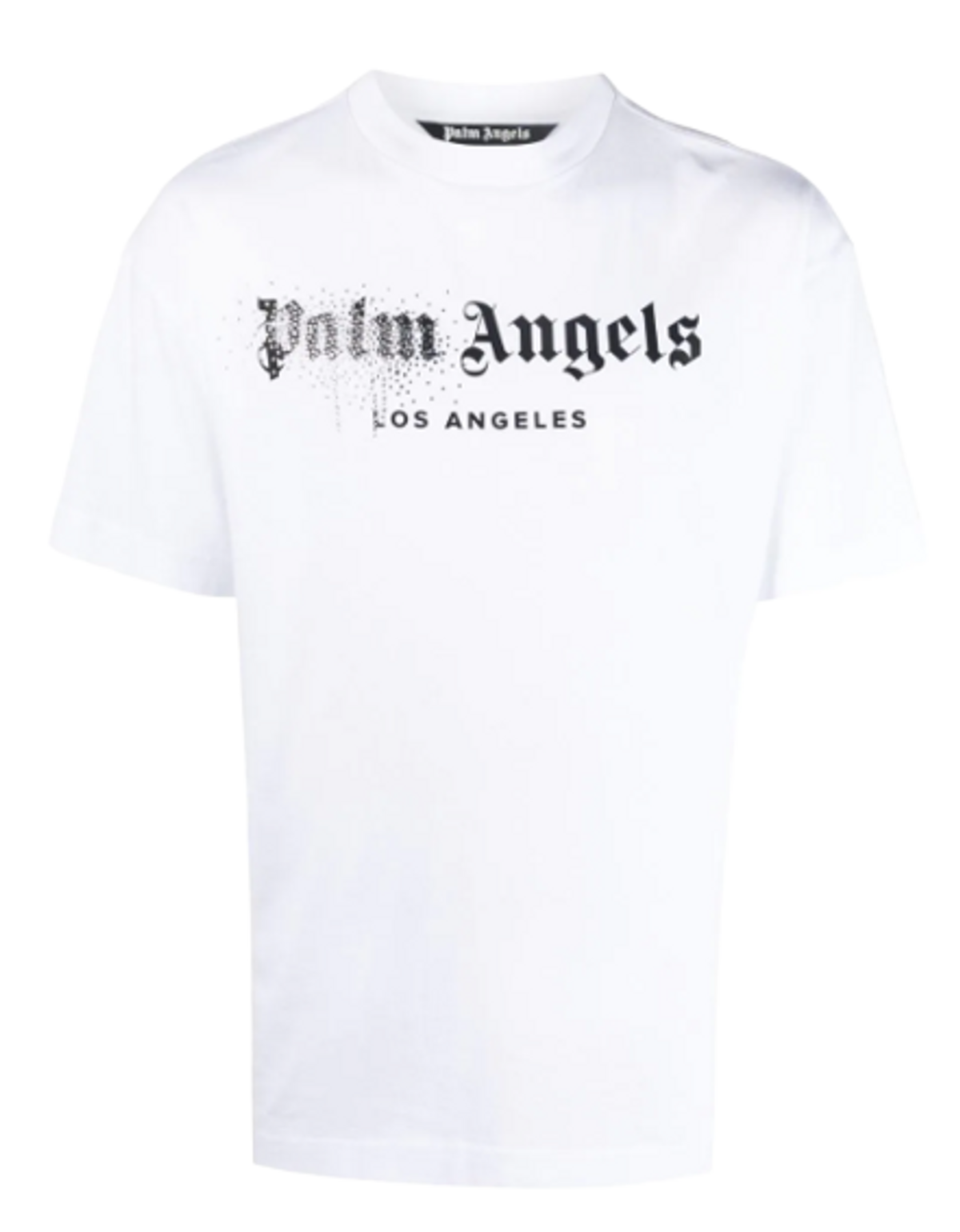 Palm Angels White Rhinestone Sprayed Classic T-Shirt