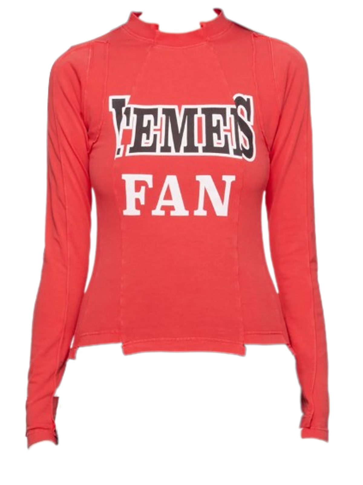 Vetements Red Deconstructed Long Sleeve T-Shirt