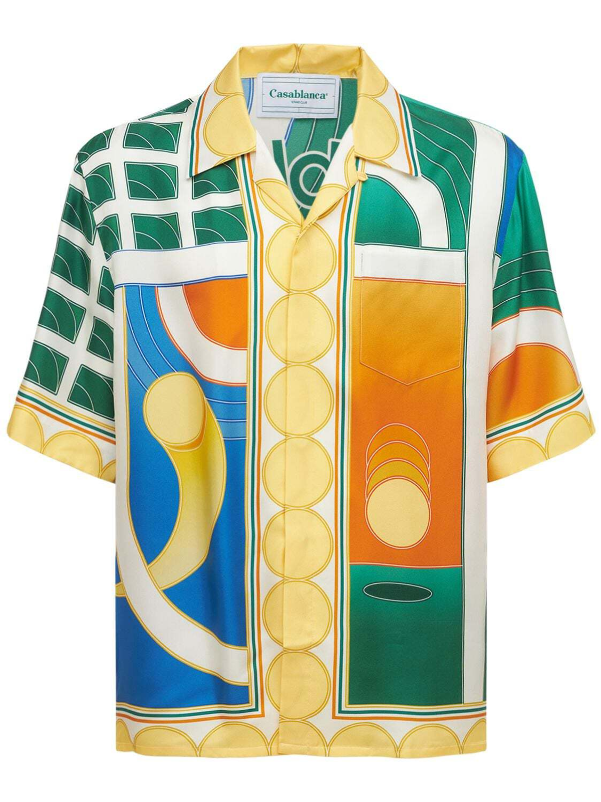 Casablanca Reve De Tennis Silk Bowling Shirt
