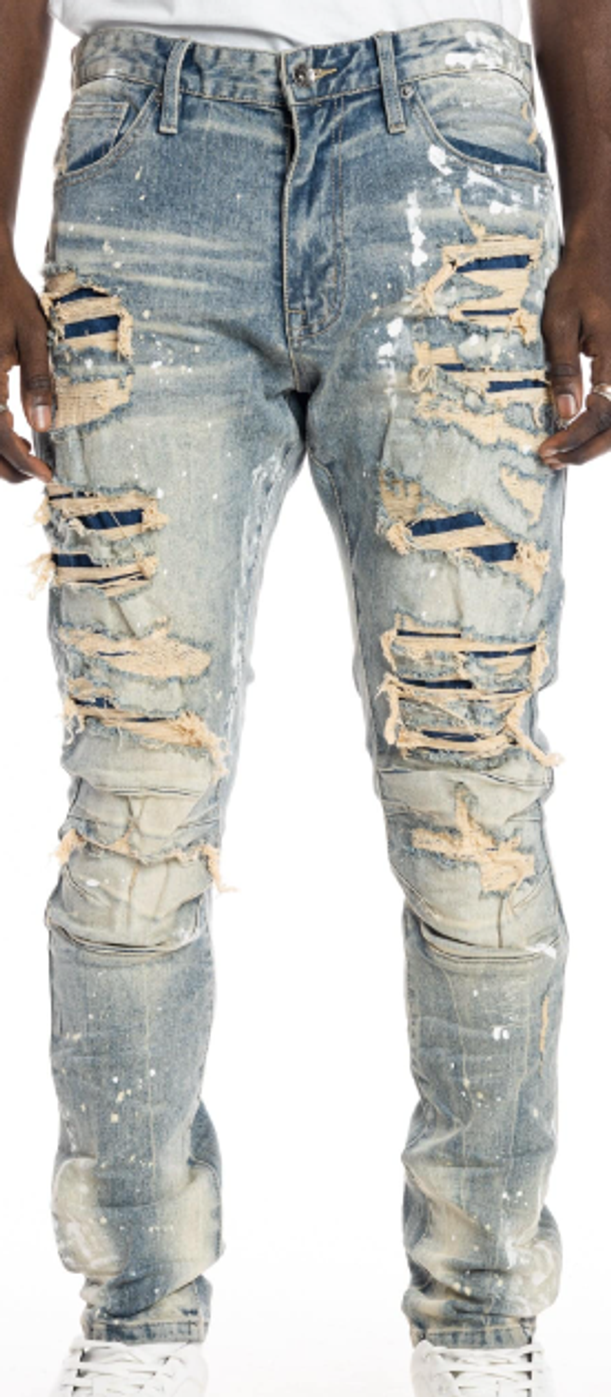 Smoke Rise Heavy Rip And Repair Fashion Jeans