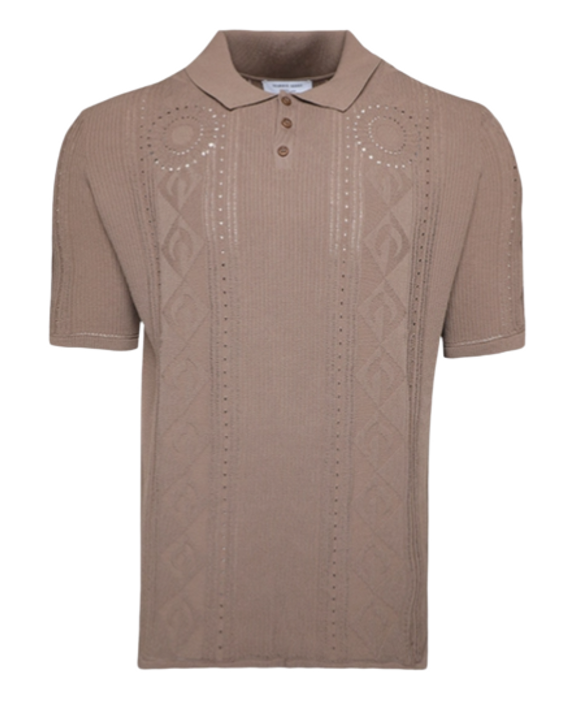 Marine Serre Beige Pointelle Knitted Polo Shirt